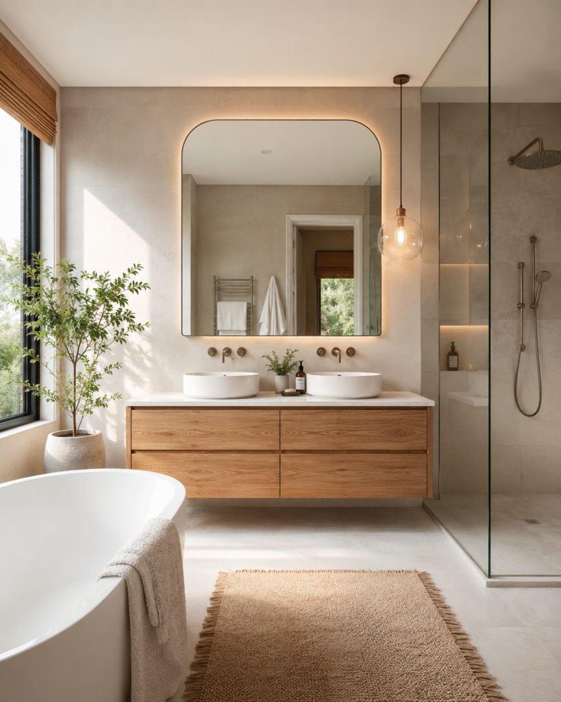 Bathroom design Newcastle with modern layout and materials